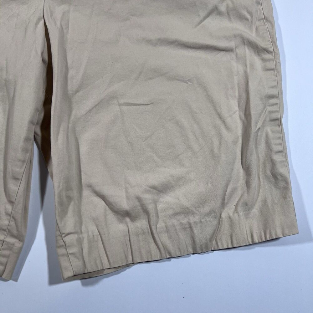 Talbots Beige Khaki Bermuda Shorts Stretch Flat Front Casual Women's Size 12 - Picture 3 of 8